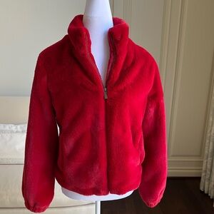 Sanctuary Red Faux Fur Jacket
